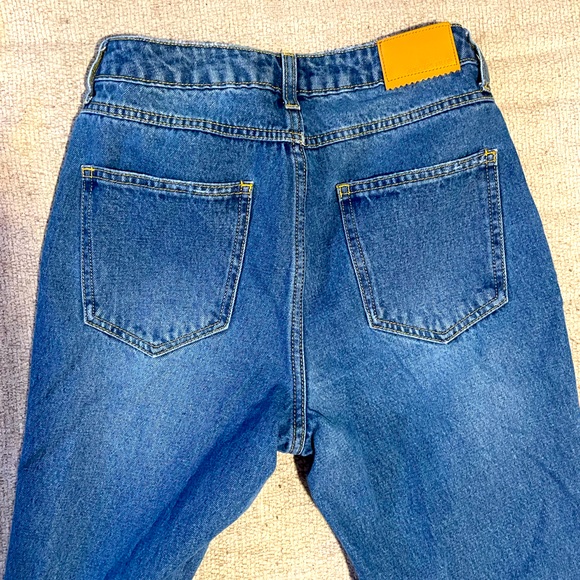 Split hem 26 “avec les filles” denim jeans distressed flare - Picture 4 of 9